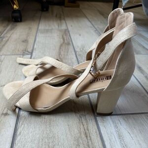 Women’s Strappy Beige Sandal Heels